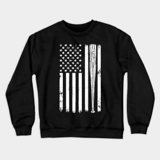 Vintage Baseball Bat American Flag Crewneck Sweatshirt